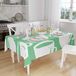 Bonamaison Tafelkleed, Anti-Mold, Sneldrogend, Waterdicht, 100% Polyester Tafellaken, Petroleum Groen, Wit, 140 x 160 Cm