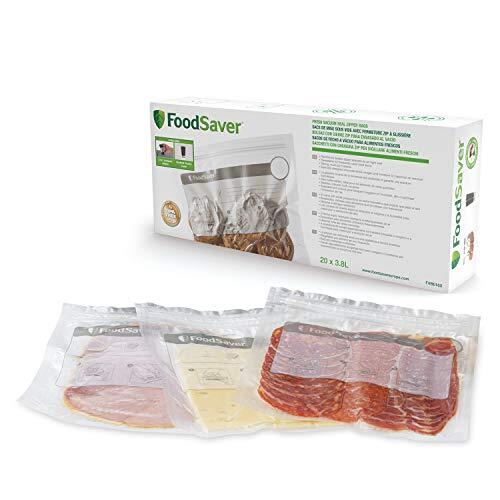 Foodsaver FoodSaver Herbruikbare vacuümzakken met ritssluiting, voor FoodSaver vacuümapparaten, BPA-vrij, 3,8 liter, 20 stuks