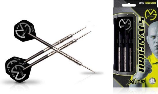 XQMax Michael van Gerwen 90% Steeltip Dartpijlen 25 gram - Zilver - 3 stuks