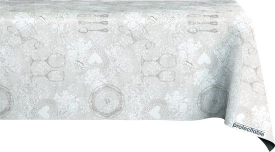 Protecttable Tafelzeil Romantisch Bruin 140x290cm - Tafelkleed Afwasbaar - Kunststof