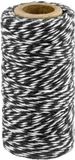 Merkloos / Sans marque Partydeco Sp. Z O. O. Zwart/wit bakkerstouw - 50 meter - Katoen - Hobby materiaal