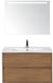 BES LED Porto Badmeubelset 90 cm - Honey - Keramische Wastafel Wit Slim met Sence Spiegel