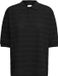 Ichi Damespolo Knitty Zwart Katoen XL Gestreept Korte Mouw Polokraag Knopen Herfst/Winter 2025
