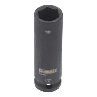 DEWALT dopsleutel lang 18mm 1/2 slagvast