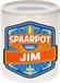 Bellatio Decorations Kinder spaarpot met naam - Jim - keramiek - met dop - wit