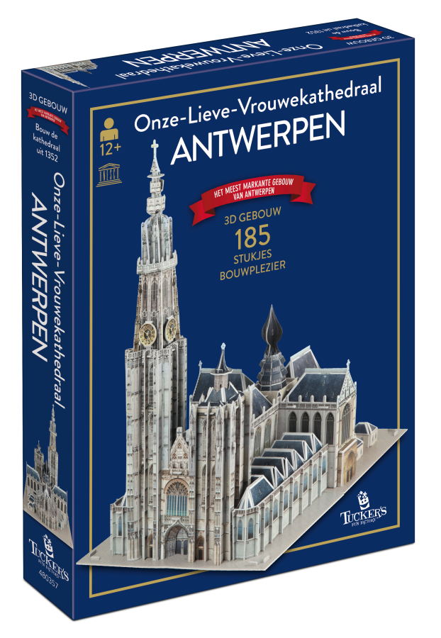 Tucker's Fun Factory 3D Gebouw - Onze-Lieve-Vrouwekathedraal Antwerpen Puzzel (185 stukjes)