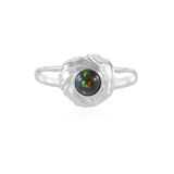 Cavill - Zilveren ring met Mezezo Opaal 0,30 ct - 925 Sterling Zilver Geplatineerd - Ronde Cabochon Edelsteenring voor Vrouwen