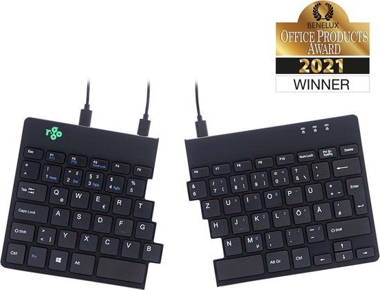 R-Go Tools R-Go Split Break Ergonomisch Toetsenbord - QWERTZ (DE) - Zwart - Bedraad