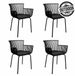 Kick Collection Otis Tuinstoelen – Set van 4 – Met Armleuningen – Met Zitkussen – Kunststof – Zwart