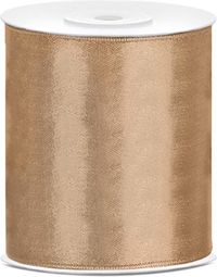 Partydeco Sp. Z O. O. Ruban décoratif en satin - Or - 10 cm x 25 m