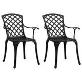 VidaXL Tuinstoelen 2 stuks Gietaluminium Zwart