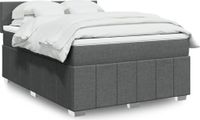 Maison Exclusive - Sommier à lattes de lit avec matelas Gris foncé 140x200cm Tissu