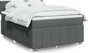 Maison Exclusive - Sommier à lattes de lit avec matelas Gris foncé 140x200cm Tissu