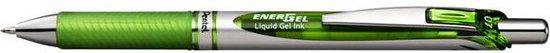 Pentel EnerGel BL77 Gel Pen, Light Green, 0.4mm, Pack of 12