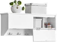SoBuy FHK24-W Wandkapstok - Witte Wandgarderobe met Plank & Haken