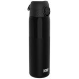 ION8 Waterfles, 500 ml/18 oz, Lekvrij, Makkelijk te Openen, Veilige Vergrendeling, Vaatwasserbestendig, BPA-vrij, Draaghendel, Past in Bekerhouders, Makkelijk Schoon, Half Gesneden Zwart