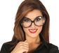 Fiestas Guirca Carnaval verkleed bril met grote ronde glazen - Nerd - secretaresse - Sara/oma bril