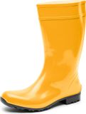 Ladeheid LA-LMG-967-Ilse Dames Regenlaarzen - Rubber - Hoog - PVC - Waterdicht – Geel/Zwart – 37