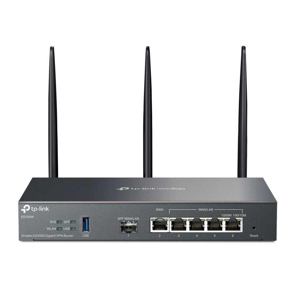 TP-Link Omada ER706W - Draadloze router - Gigabit Ethernet - Dual-band (2.4 GHz / 5 GHz) - Zwart