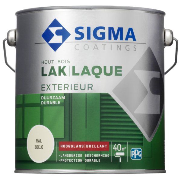 Sigma Houtlak exterieur hoogglans - Ral 9010 - 2.5L