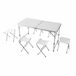 Relaxdays Campingtafel - met 4 krukken - wit