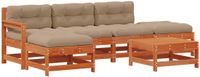 vidaXL - Tuin - loungeset - 6 - st - Wasbruin - Massief - grenenhout