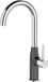 Laveo Pola - robinet de cuisine avec bec en forme de U, noir-chrome