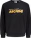 JACK & JONES JJBRAT SWEAT CREW NECK Heren S Katoen/Polyester Zwart