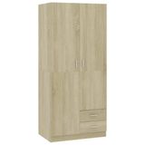 vidaXL Kledingkast Sonoma eiken, 80 x 52 x 180 cm, spaanplaat