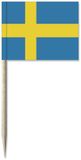 Merkloos Cocktailprikkers vlag Zweden - 50 stuks - 8 cm