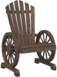 vidaXL Adirondack Tuinstoel Massief Vurenhout Donkerbruin Inclusief Kussen