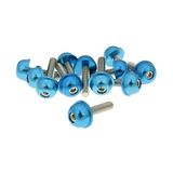 Schroevenset 12 stuks aluminium dop blauw - M5x20