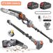 StarTech Accu-hoogstamzaag - Accu-kettingzaag voor takken - Borstelloze motor - 20 cm zaagblad - Bereik van 4,6 m - 2 x 4 Ah accu's - Automatische ketting smering - 20 V