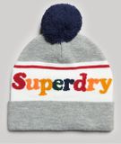 Superdry Essential Logo Beanie Dames One Size Polyester 7RM - Grey Marl/Multi