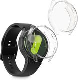 kwmobile 2x smartwatch hoes geschikt voor Samsung Galaxy Watch 7 44mm hoesje - Siliconen sporthorloge cover - Activity tracker case in transparant