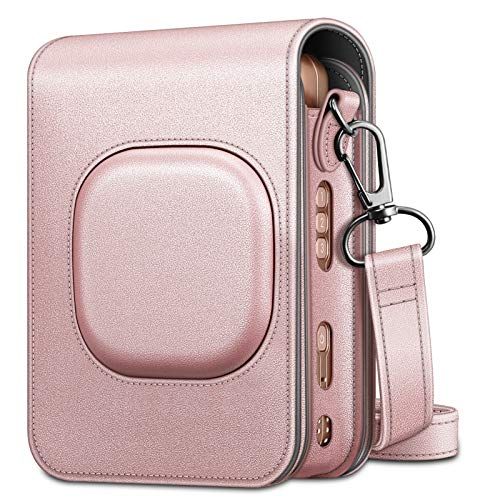 Fintie Tas voor Fujifilm Instax Mini LiPlay hybride Instant Camera - Premium Beschermhoes Reizen Cameratas Hoes Afdekking met afneembare riem, Roségoud