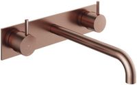 Hotbath Cobber - Wastafelmengkraan - Zonder Waste - Laag - Geborsteld Koper PVD - Inbouw - Messing - V07