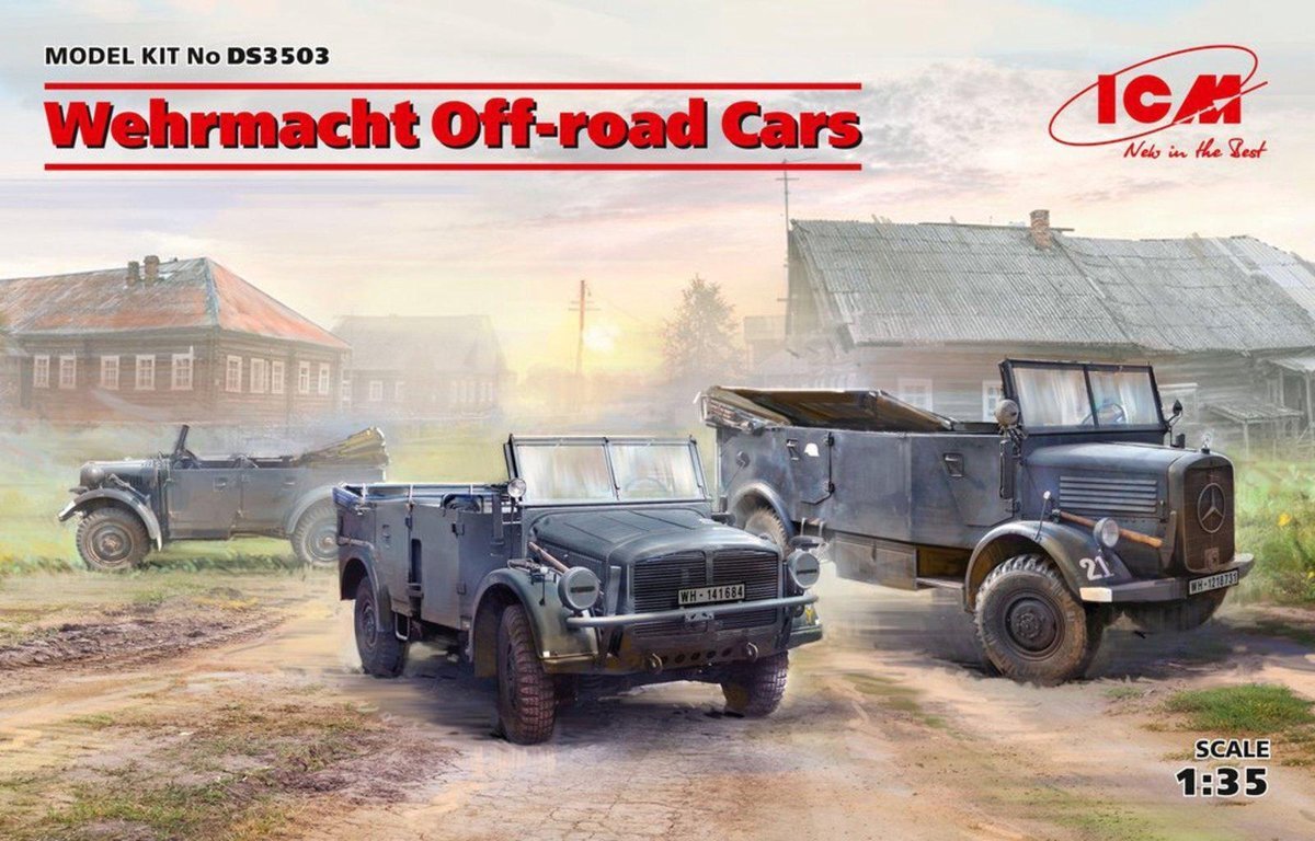 ICM 1:35 DS3503 Wehrmacht Off-road Cars Plastic kit