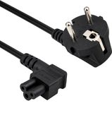 Allteq Schuko naar C5 apparaatsnoer - Haaks - 15 meter - Zwart