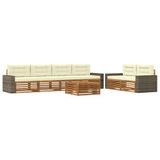 vidaXL - Buiten - bank - set - 7 - st - Natuurlijk - en - Crème - Polyester