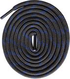 Merkloos / Sans marque Sjizll Ronde premium veters voor werkschoenen, wandelschoenen en trekkingschoenen - Polyester - ø 4,5 mm - Zeer scheurvast - Kleur: donkergrijs-blauw, Lengte: 120 cm