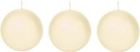 Trend Candles Bolkaars glad - 3x - cremewit - 7 cm - 16 branduren - ronde kaarsen