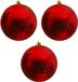 Merkloos Decoris Kerstbal - 3x - rood - groot - 20 cm - kunststof - glans