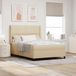 Maison Exclusive - Lit boxspring à LED avec tête de lit, couleur crème, 140 x 200 cm, tissu