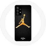 Maniacase Hoesje voor Samsung Galaxy A13 5G Air michael jordan logo geel