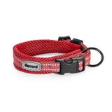 Record - Hondenhalsband Ande – van duurzaam nylon – reflecterende details – sluitclip van kunststof – kleur rood – maat XXS – 1,5 cm – omtrek 28 – 30 cm