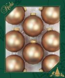 Krebs kerstballen - 8x st - cappuccino velvet bruin - 7 cm - glas