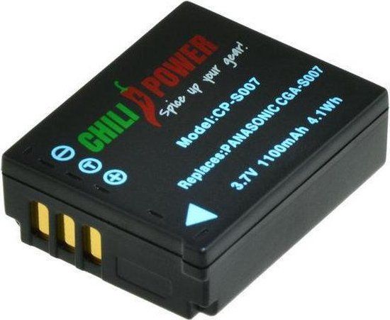 Chili Power ChiliPower CGA-S007 Accu voor Panasonic - 1100mAh - Li-Ion - 2 jaar garantie