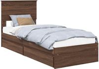 vidaXL Opbergbed met lade Bruin Eiken 75 x 190 cm Bewerkt hout