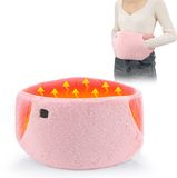 Holland Connections Ceinture chauffante USB, coussin chauffant avec ouverture pour les mains, coussin chauffant électrique, ceinture chauffante électrique pour la taille, contrôle de température à trois niveaux (rose)